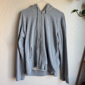 Obey Men’s Gray Full-Zip Hoodie | Size XL | Classic Logo Zip-Up Sweatshirt